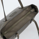 Salvatore Ferragamo Gancini Tote Bag Leather Beige Silver Auth hk2986-6