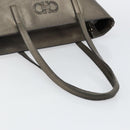 Salvatore Ferragamo Gancini Tote Bag Leather Beige Silver Auth hk2986-7