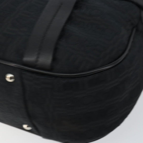 Salvatore Ferragamo Shoulder Bag Canvas Black Silver Auth hk2987