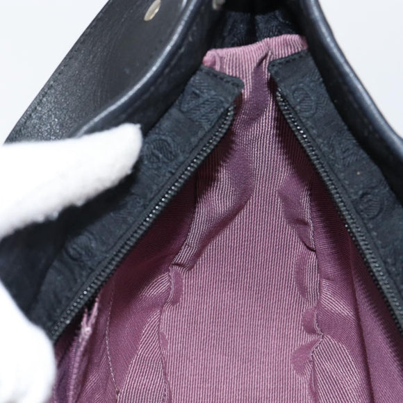 Salvatore Ferragamo Shoulder Bag Canvas Black Silver Auth hk2987