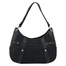 Salvatore Ferragamo Shoulder Bag Canvas Black Silver Auth hk2987-2