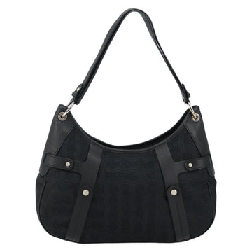 Salvatore Ferragamo Shoulder Bag Canvas Black Silver Auth hk2987 - 0