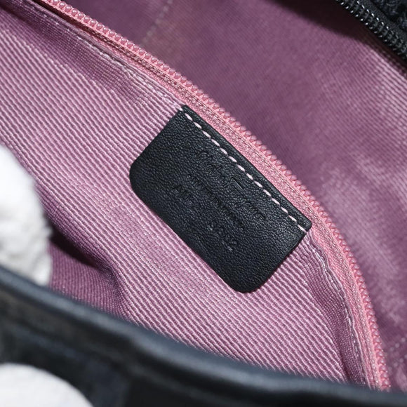 Salvatore Ferragamo Shoulder Bag Canvas Black Silver Auth hk2987