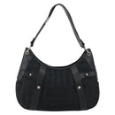 Salvatore Ferragamo Shoulder Bag Canvas Black Silver Auth hk2987-3