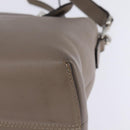 FENDI By The Way Hand Bag Leather 2way Beige Silver Auth hk2988-16