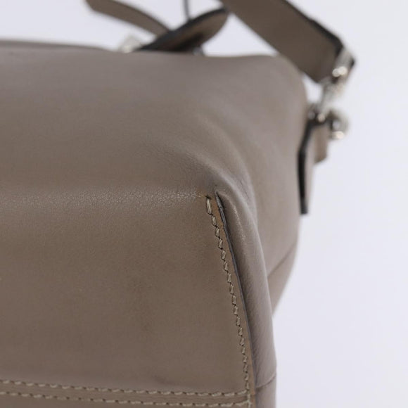 FENDI By The Way Hand Bag Leather 2way Beige Silver Auth hk2988