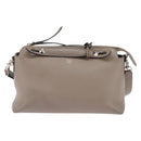 FENDI By The Way Hand Bag Leather 2way Beige Silver Auth hk2988-13