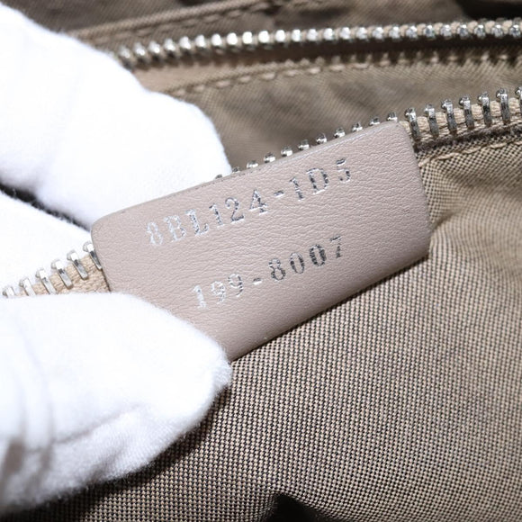 FENDI By The Way Hand Bag Leather 2way Beige Silver Auth hk2988