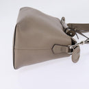 FENDI By The Way Hand Bag Leather 2way Beige Silver Auth hk2988-4