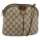 GUCCI GG Supreme Web Sherry Line Shoulder Bag PVC Beige 904 02 047 Auth hk2990-1