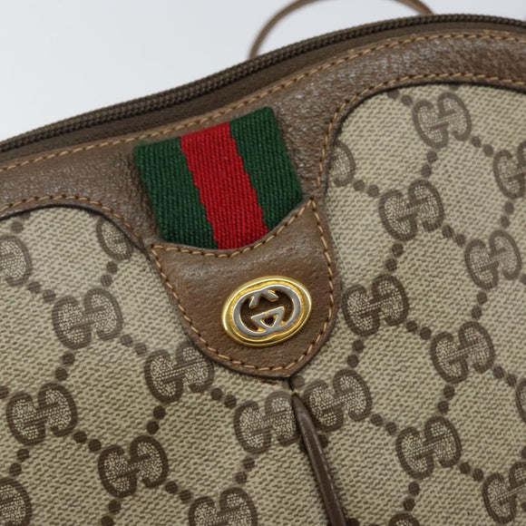 GUCCI GG Supreme Web Sherry Line Shoulder Bag PVC Beige 904 02 047 Auth hk2990