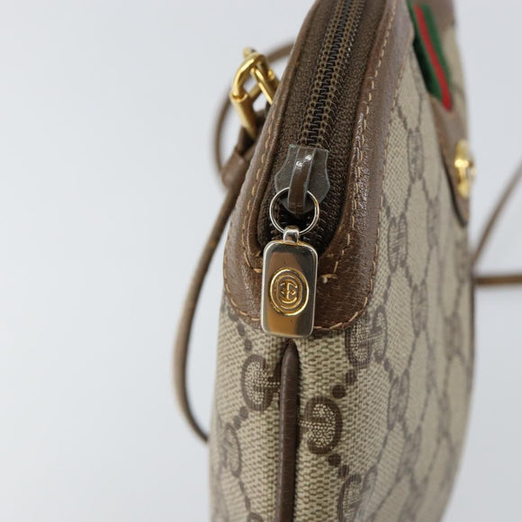 GUCCI GG Supreme Web Sherry Line Shoulder Bag PVC Beige 904 02 047 Auth hk2990