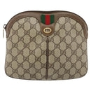 GUCCI GG Supreme Web Sherry Line Shoulder Bag PVC Beige 904 02 047 Auth hk2990-13