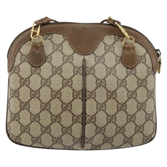 GUCCI GG Supreme Web Sherry Line Shoulder Bag PVC Beige 904 02 047 Auth hk2990