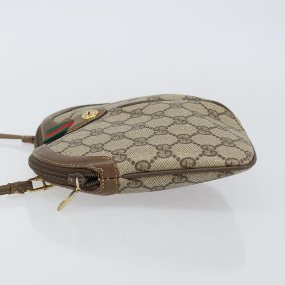 GUCCI GG Supreme Web Sherry Line Shoulder Bag PVC Beige 904 02 047 Auth hk2990