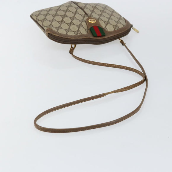 GUCCI GG Supreme Web Sherry Line Shoulder Bag PVC Beige 904 02 047 Auth hk2990