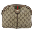 GUCCI GG Supreme Web Sherry Line Shoulder Bag PVC Beige 904 02 047 Auth hk2991-2