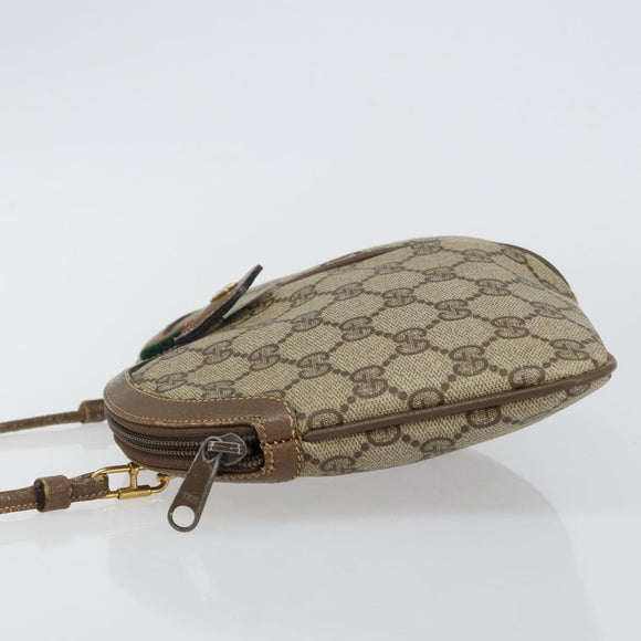 GUCCI GG Supreme Web Sherry Line Shoulder Bag PVC Beige 904 02 047 Auth hk2991