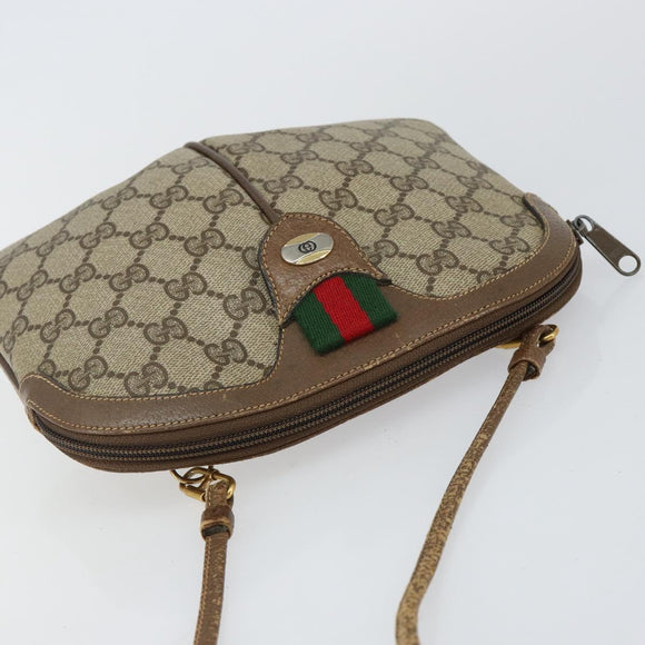 GUCCI GG Supreme Web Sherry Line Shoulder Bag PVC Beige 904 02 047 Auth hk2991