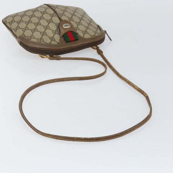 GUCCI GG Supreme Web Sherry Line Shoulder Bag PVC Beige 904 02 047 Auth hk2991