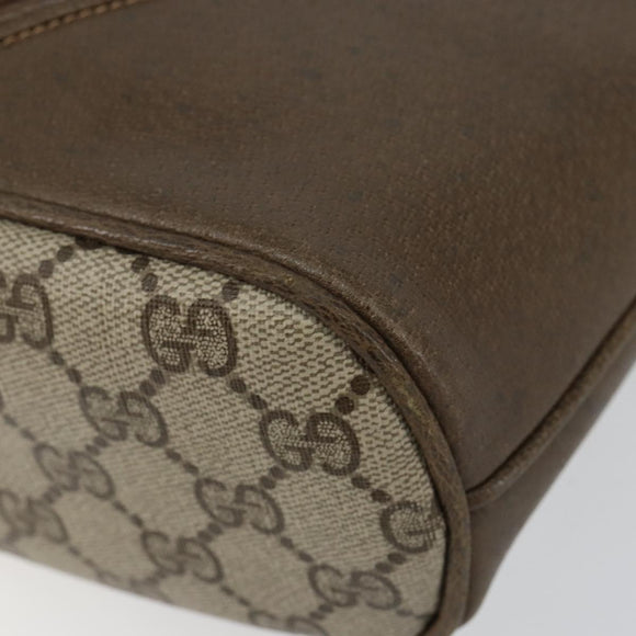 GUCCI GG Supreme Shoulder Bag PVC Beige Gold Auth hk2992