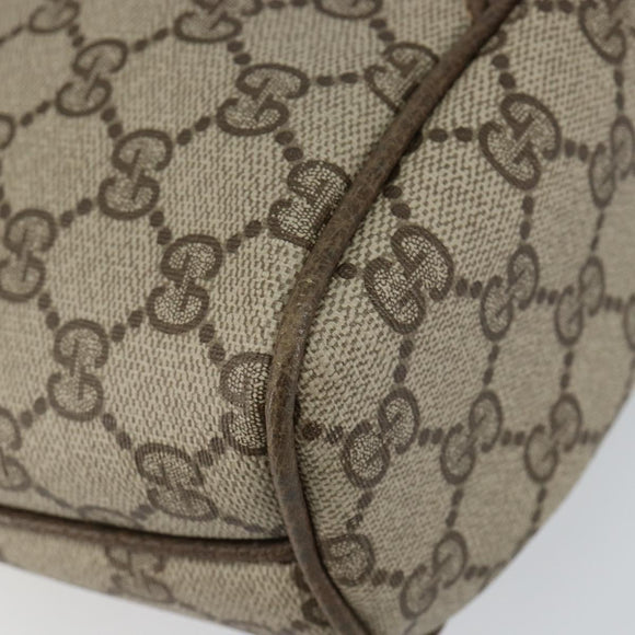 GUCCI GG Supreme Shoulder Bag PVC Beige Gold Auth hk2992