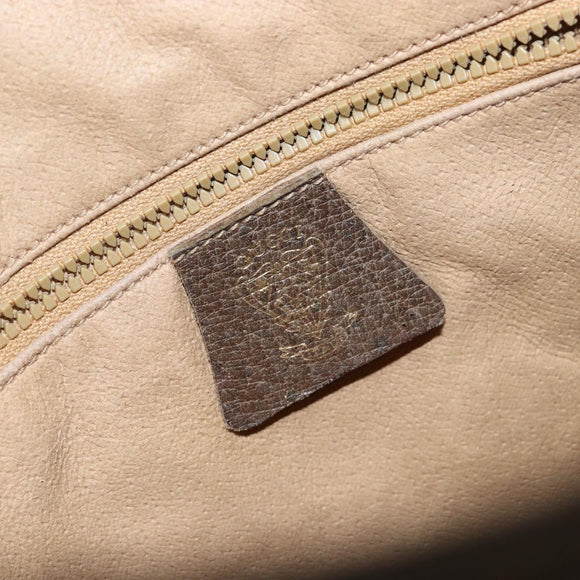 GUCCI GG Supreme Shoulder Bag PVC Beige Gold Auth hk2992