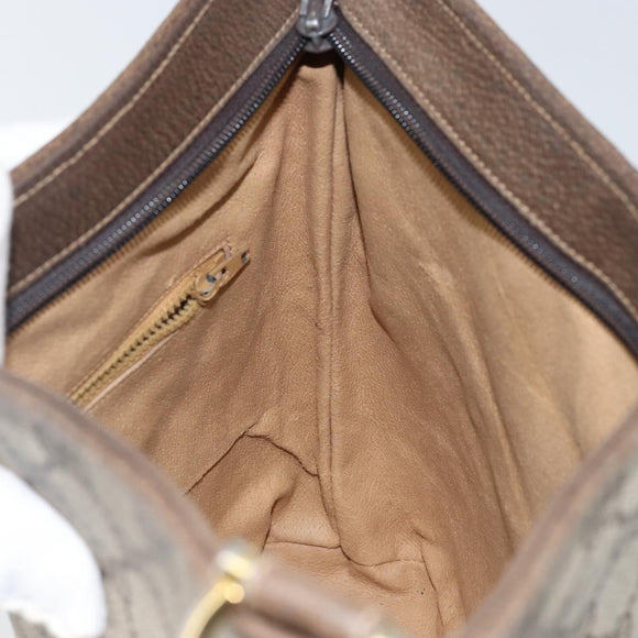 GUCCI GG Supreme Shoulder Bag PVC Beige Gold Auth hk2992