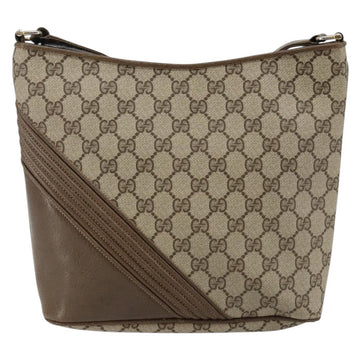 GUCCI GG Supreme Shoulder Bag PVC Beige Gold Auth hk2992 - 0