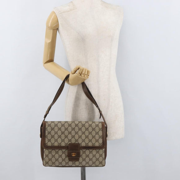 GUCCI GG Supreme Shoulder Bag PVC Beige Gold 001 16 4084 Auth hk2993