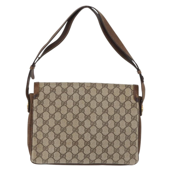 GUCCI GG Supreme Shoulder Bag PVC Beige Gold 001 16 4084 Auth hk2993