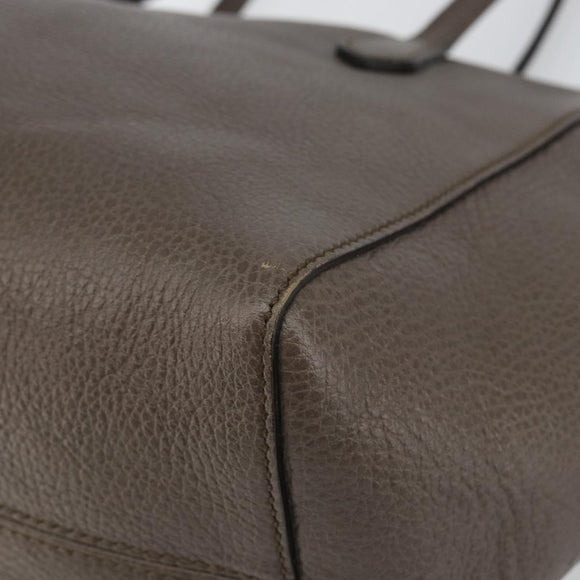 GUCCI Tragetasche Leder Gold Grau 354408 Auth hk2995