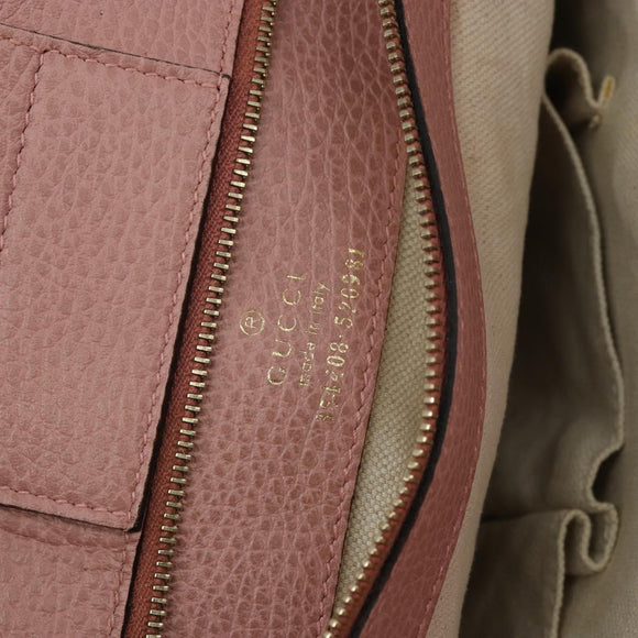 GUCCI Tote Bag Leather Gold Gray 354408 Auth hk2995