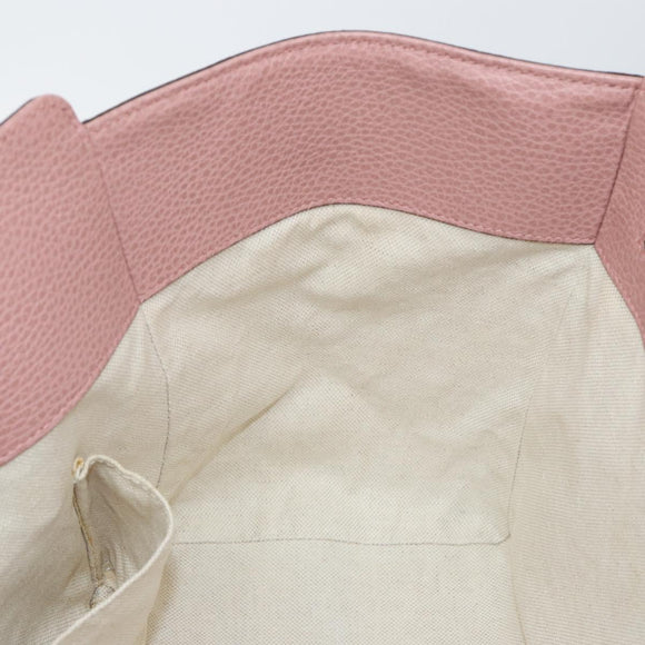 GUCCI Tote Bag Leather Gold Gray 354408 Auth hk2995