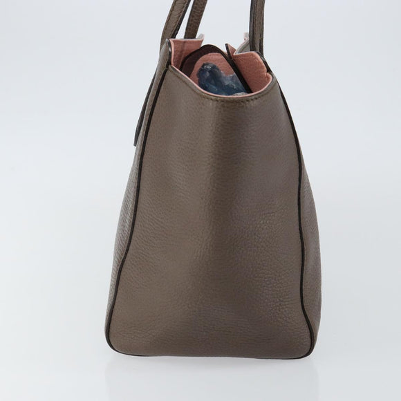 GUCCI Tragetasche Leder Gold Grau 354408 Auth hk2995