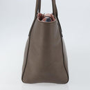 GUCCI Tote Bag Leather Gold Gray 354408 Auth hk2995-4