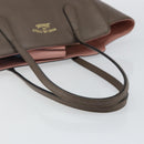 GUCCI Tote Bag Leather Gold Gray 354408 Auth hk2995-7