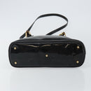 GUCCI Bamboo Hand Bag Enamel 2way Black Gold 000 58 0290 Auth hk2996-11