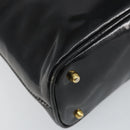 GUCCI Bamboo Hand Bag Enamel 2way Black Gold 000 58 0290 Auth hk2996-13