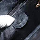 GUCCI Bamboo Hand Bag Enamel 2way Black Gold 000 58 0290 Auth hk2996-17