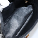 GUCCI Bamboo Hand Bag Enamel 2way Black Gold 000 58 0290 Auth hk2996-18