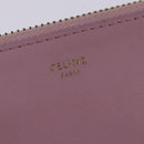 CELINE Trio Shoulder Bag Leather Pink Gold Auth hk2999-17