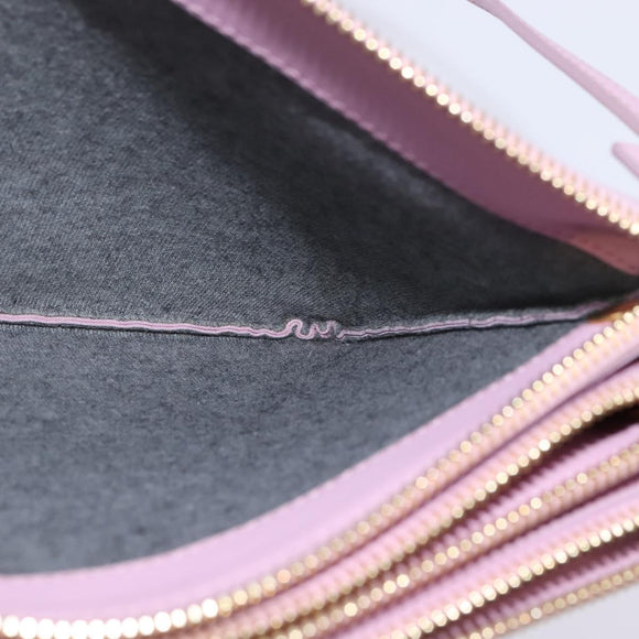 CELINE Trio Shoulder Bag Leather Pink Gold Auth hk2999