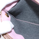 CELINE Trio Shoulder Bag Leather Pink Gold Auth hk2999-19