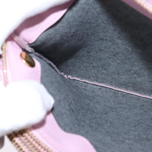 CELINE Trio Shoulder Bag Leather Pink Gold Auth hk2999