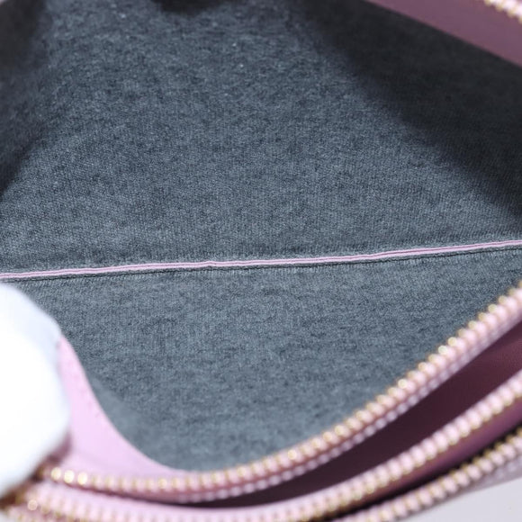 CELINE Trio Shoulder Bag Leather Pink Gold Auth hk2999