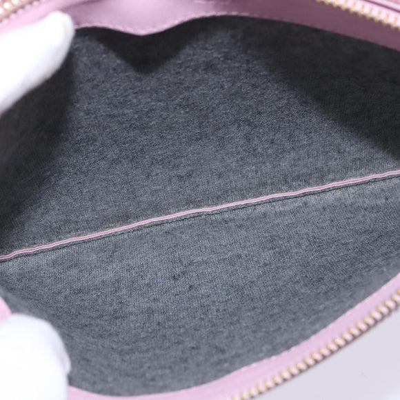 CELINE Trio Shoulder Bag Leather Pink Gold Auth hk2999