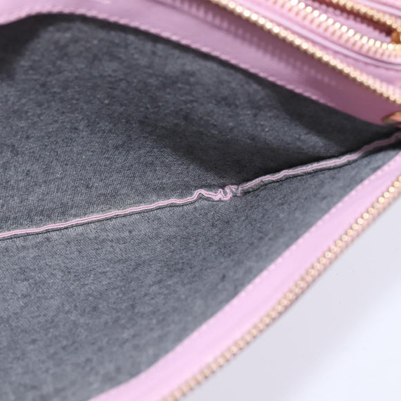 CELINE Trio Shoulder Bag Leather Pink Gold Auth hk2999