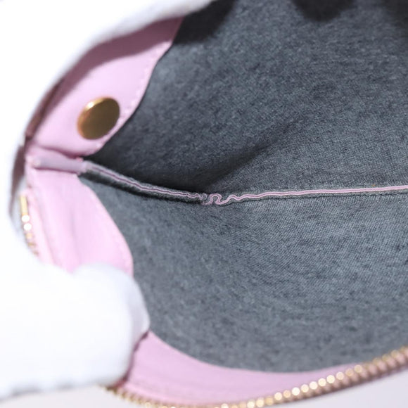 CELINE Trio Shoulder Bag Leather Pink Gold Auth hk2999