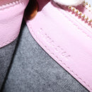 CELINE Trio Shoulder Bag Leather Pink Gold Auth hk2999-12